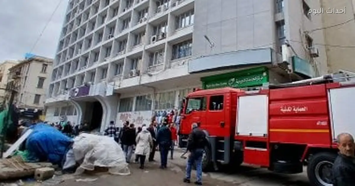 إخماد حريق بالطابق الثامن في سنترال المنشية بالإسكندرية